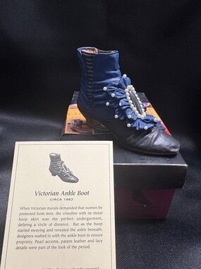 Just The Right Shoe Blue and Black Ankle Boots